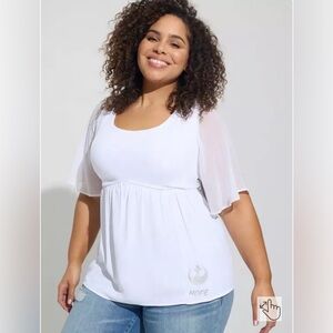 Lucas Star Wars Leia Georgette Flutter Sleeve Top